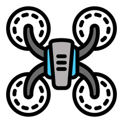 Poster - Aerial drone icon. Outline aerial drone vector icon for web design isolated on white background