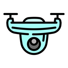 Poster - Aircraft drone icon. Outline aircraft drone vector icon for web design isolated on white background