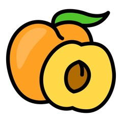 Poster - Fresh peach icon. Outline fresh peach vector icon for web design isolated on white background