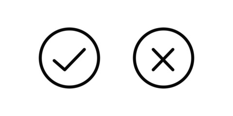 Poster - check mark and wrong vector isolated icon