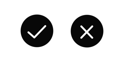 Poster - check mark and wrong vector isolated icon