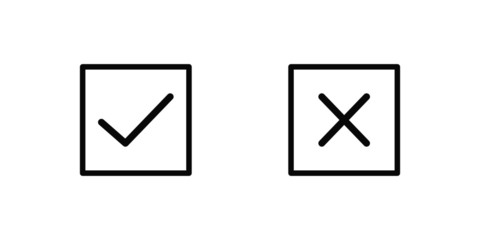 Poster - check mark and wrong vector isolated icon