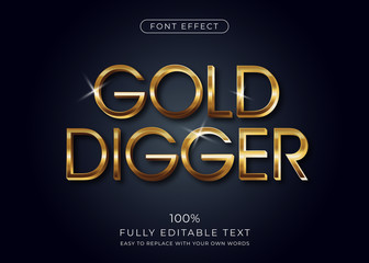 Poster - gold 3d text effect, editable font style
