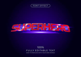 Poster - Superhero text effect, 3d editable font style