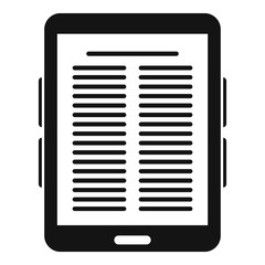 Fototapete - Paper ebook icon. Simple illustration of paper ebook vector icon for web design isolated on white background
