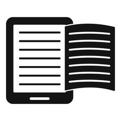 Fototapete - Magazine ebook icon. Simple illustration of magazine ebook vector icon for web design isolated on white background