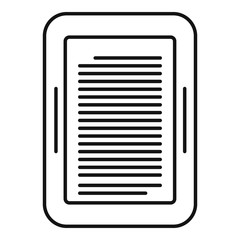 Poster - Ebook device icon. Outline ebook device vector icon for web design isolated on white background