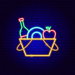 Wall Mural - Picnic Basket Neon Sign