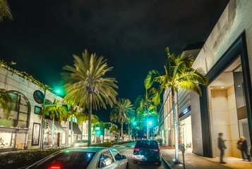 Wall Mural - Rodeo Drive in Beverly Hills by night