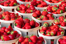 Fresh Red Strawberries For Sale In Fruit Market