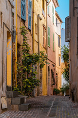 Naklejka na meble Vintage Architecture Of Historic Houses Downtown Charming City Streets Of Cannes