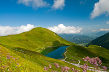 Austria, Allgaeu Alps, Schneeteich, Artificial Lake For Artificial Snowblower Of Fellhornbahn And Kanzelwandbahn
