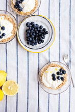 Tarts With Lemon Curd And Blueberries