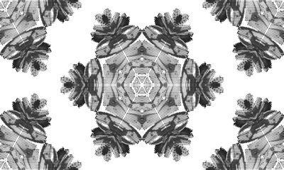 Poster - abstract seamless pattern with geometric texture. pattern of repeating symmetrical shapes.