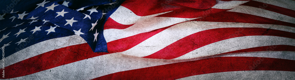 Grunge American flag - obrazy, fototapety, plakaty 