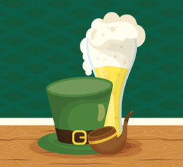 happy st patricks day card with leprechaun hat