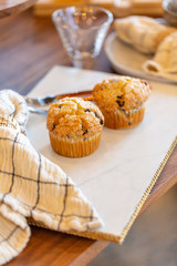 Wall Mural - Muffins on modern marble serving board