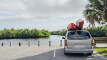 Collier-Seminole State Park, Florida - Van With Kayaks On Top At Boat Launch