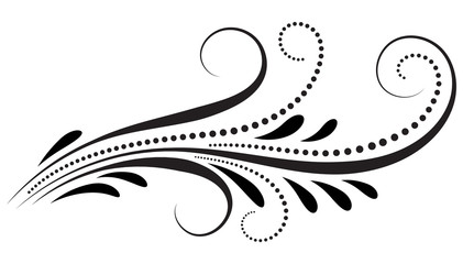 Poster - Decorative floral ornament for stencil isolated on white