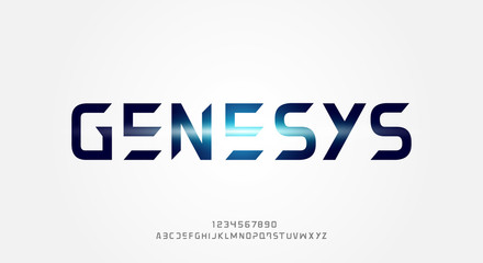 Genesys, an Abstract technology futuristic alphabet font. digital space typography vector illustration design