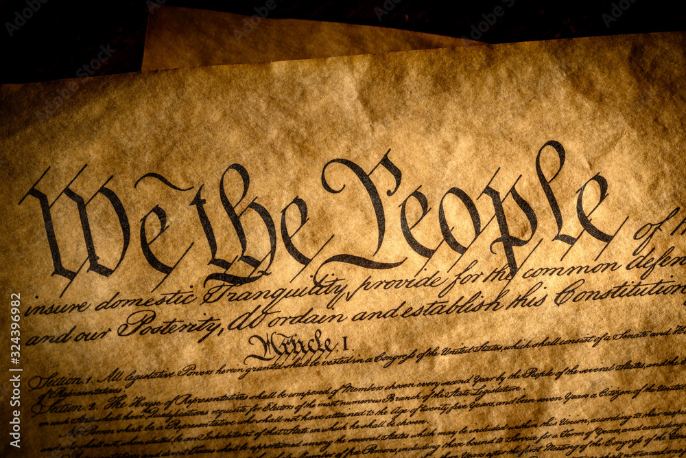 We the people, the beginning of the preamble to the United States constitution - obrazy, fototapety, plakaty 
