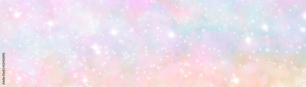 Banner glare abstract texture. Blur pastel color background. Rainbow gradient color. Ombre girly princess style - obrazy, fototapety, plakaty 