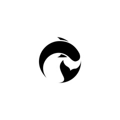 Wall Mural - Creative circle fish logo icon vector template