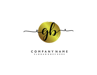 letter GB BG minimalist feminine handwriting logo. vector design of wedding invitation badges, fashion, beauty,