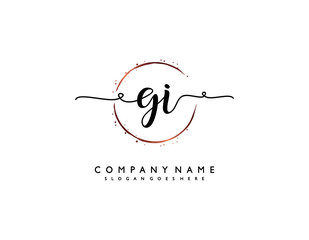 letter GI IG minimalist feminine handwriting logo. vector design of wedding invitation badges, fashion, beauty,