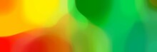 Blurred Horizontal Background Graphic With Lime Green, Tangerine Yellow And Moderate Green Colors And Free Text Space