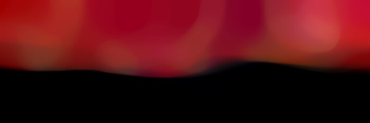 Poster - soft blurred iridescent horizontal background bokeh graphic with black, firebrick and dark red colors space for text or image