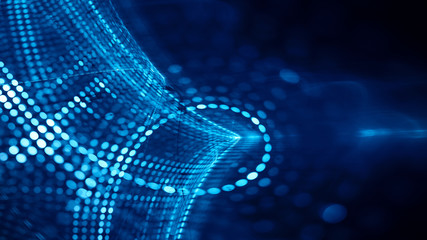 Aufkleber - abstract blue and black background element. fractal graphics 3d illustration. wide format compositio
