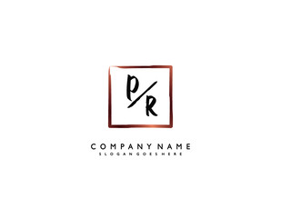 letter PR RP minimalist feminine handwriting logo. vector design of wedding invitation badges, fashion, beauty,
