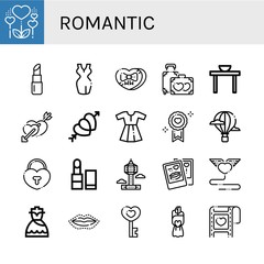 Poster - romantic simple icons set