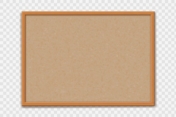 Empty office cork bulletin board template for worksheet