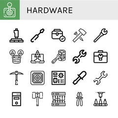 Wall Mural - Set of hardware icons