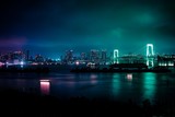 Fototapeta  - City lights over Tokyo Bay