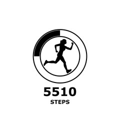 Wall Mural - Run or fitness steps tracker app icon isolated on white background