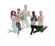 © ASDF - casual group of happy young people jumping