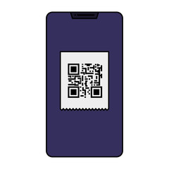 smartphone device with scan code qr vector illustration design
