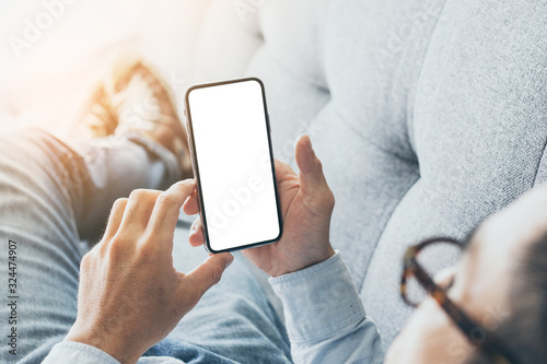 Fotomural Mockup image blank white screen cell phone