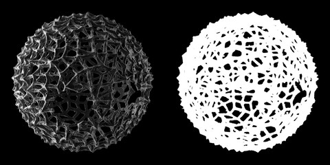 Poster - 3d render of abstract microscopic shape. Germ or bacteria concept. Illness, disease concept. High details.