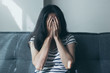 © panitan - panic attacks alone young woman sad fear stressful depressed emotion.crying begging help.stop abusing domestic violence,person with health anxiety,people bad frustrated exhausted feeling down