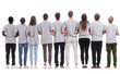 © ASDF - rear view. a group of purposeful young people looking forward.