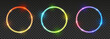 Set of bright neon circles with transparent effects - vector shiny round frames for Your design