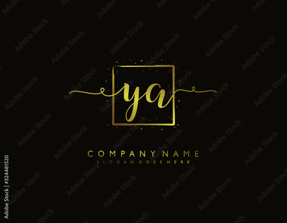 letter YA AY minimalist feminine handwriting logo. vector design of ...