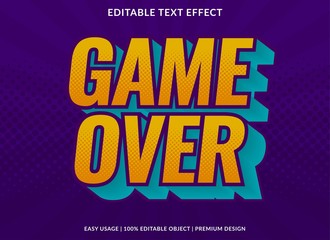 Poster - game over text effect template with bold type style and retro concept use for brand label and logotype 