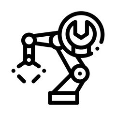 Sticker - Robot Repair Icon Vector. Outline Robot Repair Sign. Isolated Contour Symbol Illustration