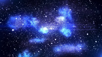 Wall Mural - 宇宙　cg　銀河　パーティクル　背景　ループ 　青