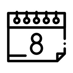 Poster - Woman Day Date Icon Vector. Outline Woman Day Date Sign. Isolated Contour Symbol Illustration